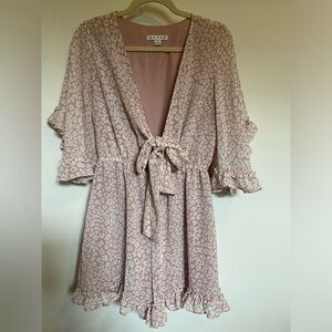 Light pink with white pattern romper